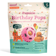 WOOF Pupsicle Birthday Pops packaging for easy party setup and clean enjoyment.