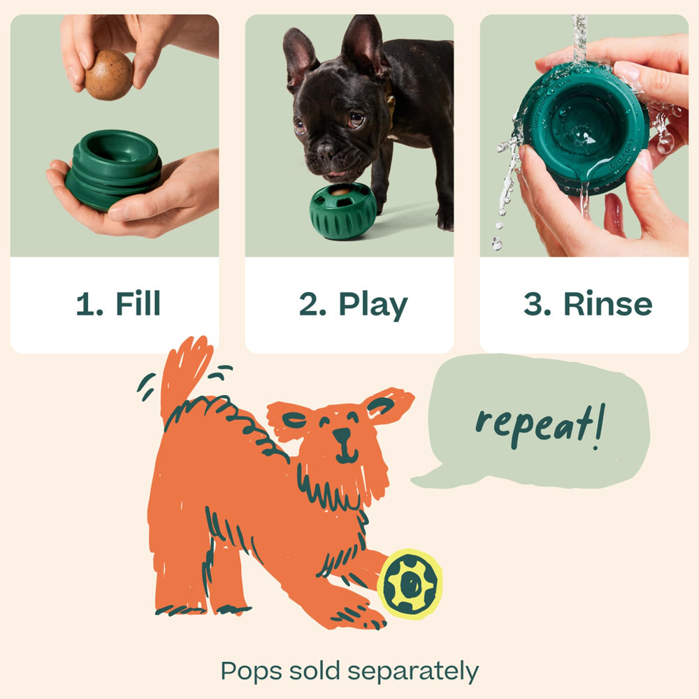 WOOF Pupsicle drool-slots help keep playtime cleaner and mess-free.