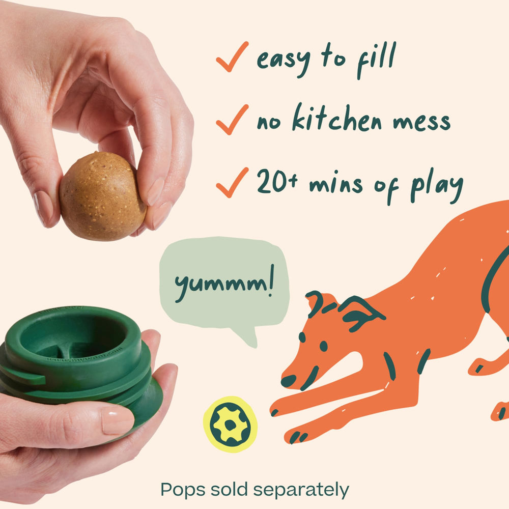 WOOF Pupsicle durable natural rubber ensures safe, sturdy dog fun.