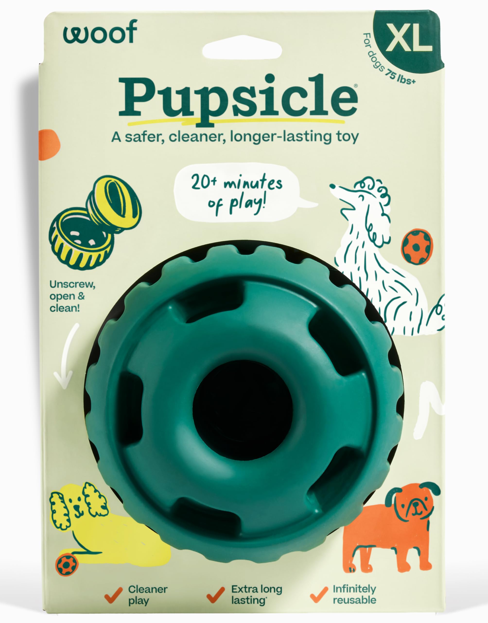 WOOF Pupsicle open hatch for easy loading and long play sessions.