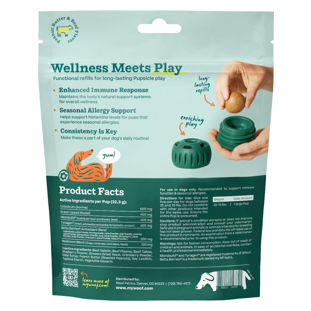 WOOF Pupsicle Refill Pops ideal for adventures and mess-free outdoor fun.