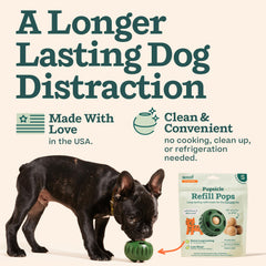 Close-up of ingredients highlights peanut butter and beef flavor.