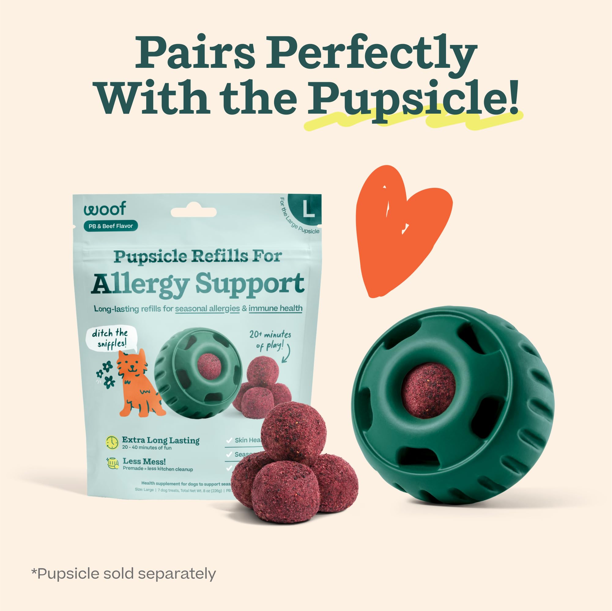 Mushroom blend in WOOF Pupsicle Refill Pops for flavorful, nutrient-rich treats.