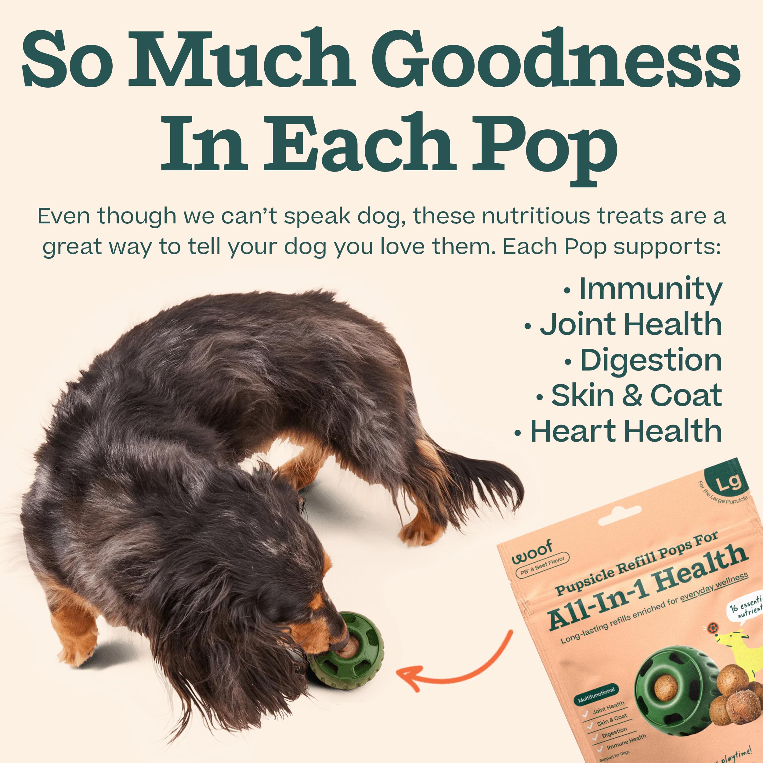 WOOF Pupsicle refill pops on hike offer on-the-go nutrition.