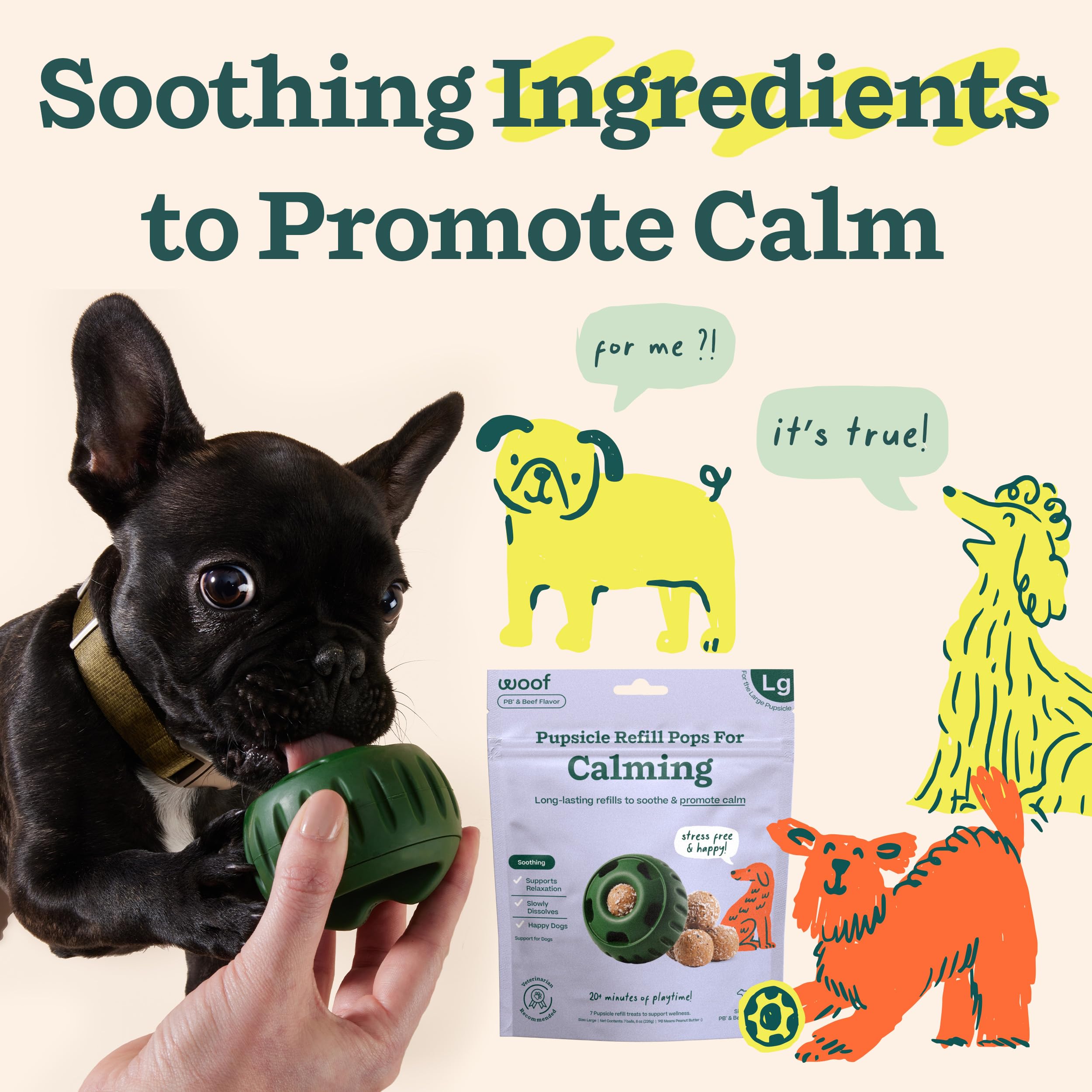 WOOF Pupsicle refill pops resealable package for mess-free treats.