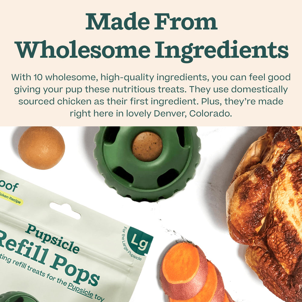 Shelf-stable packaging shown for travel-friendly dog treats.