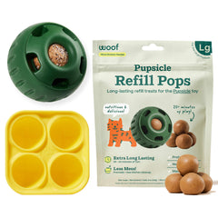 WOOF Pupsicle Starter Pack ready for extended enrichment and playtime