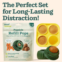 Pupsicle toy with lid open for easy filling