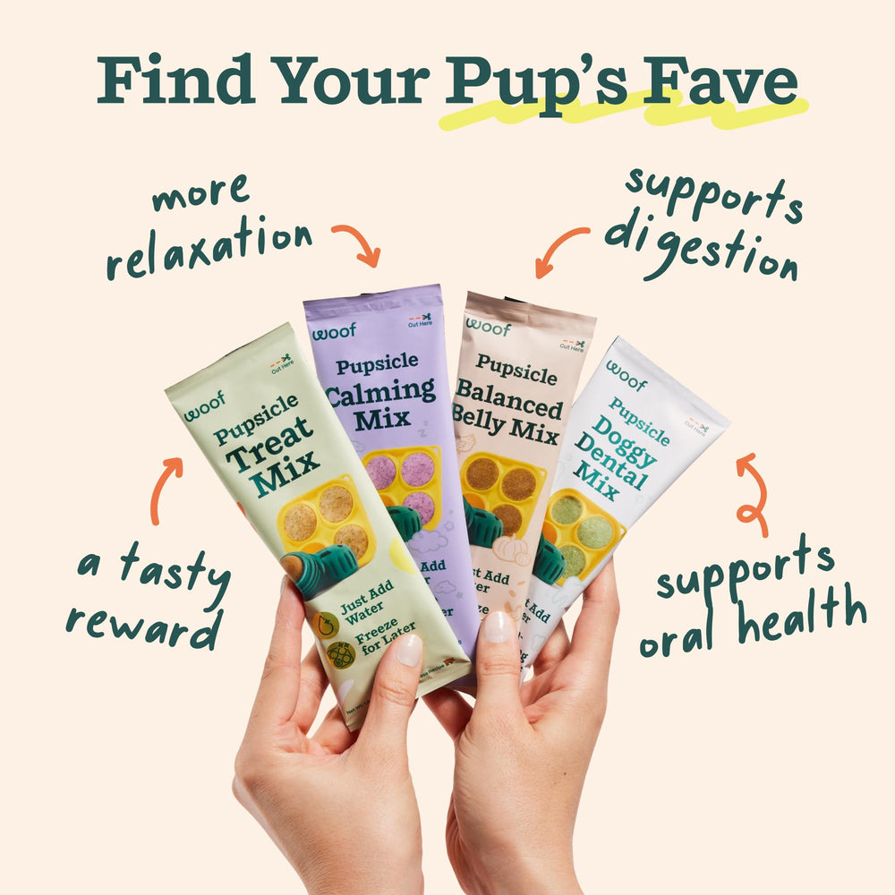 Compatible with Woof Pupsicle Treat Tray for mess-free enrichment.
