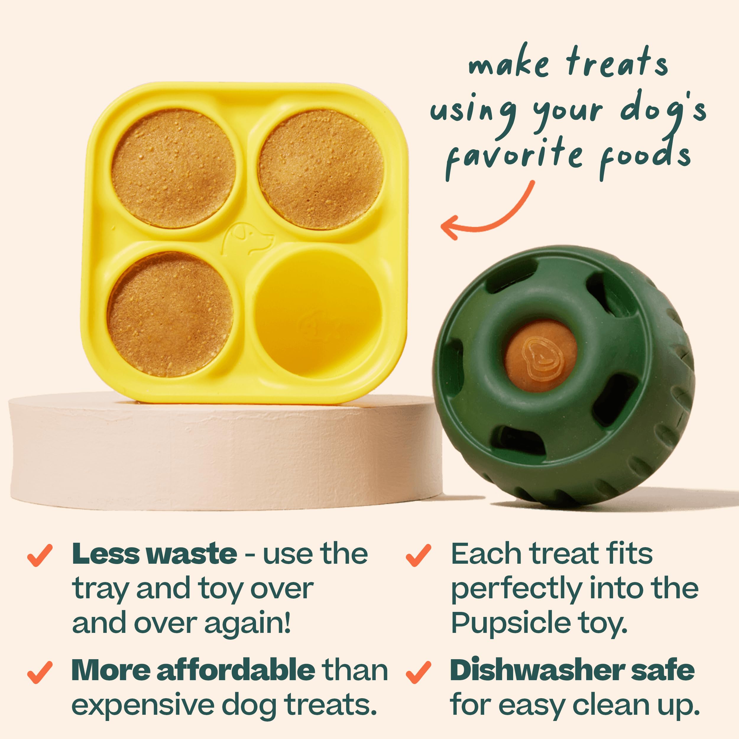 Woof Pupsicle Treat Tray freezing-ready, just pop in the freezer for fast cold treats.