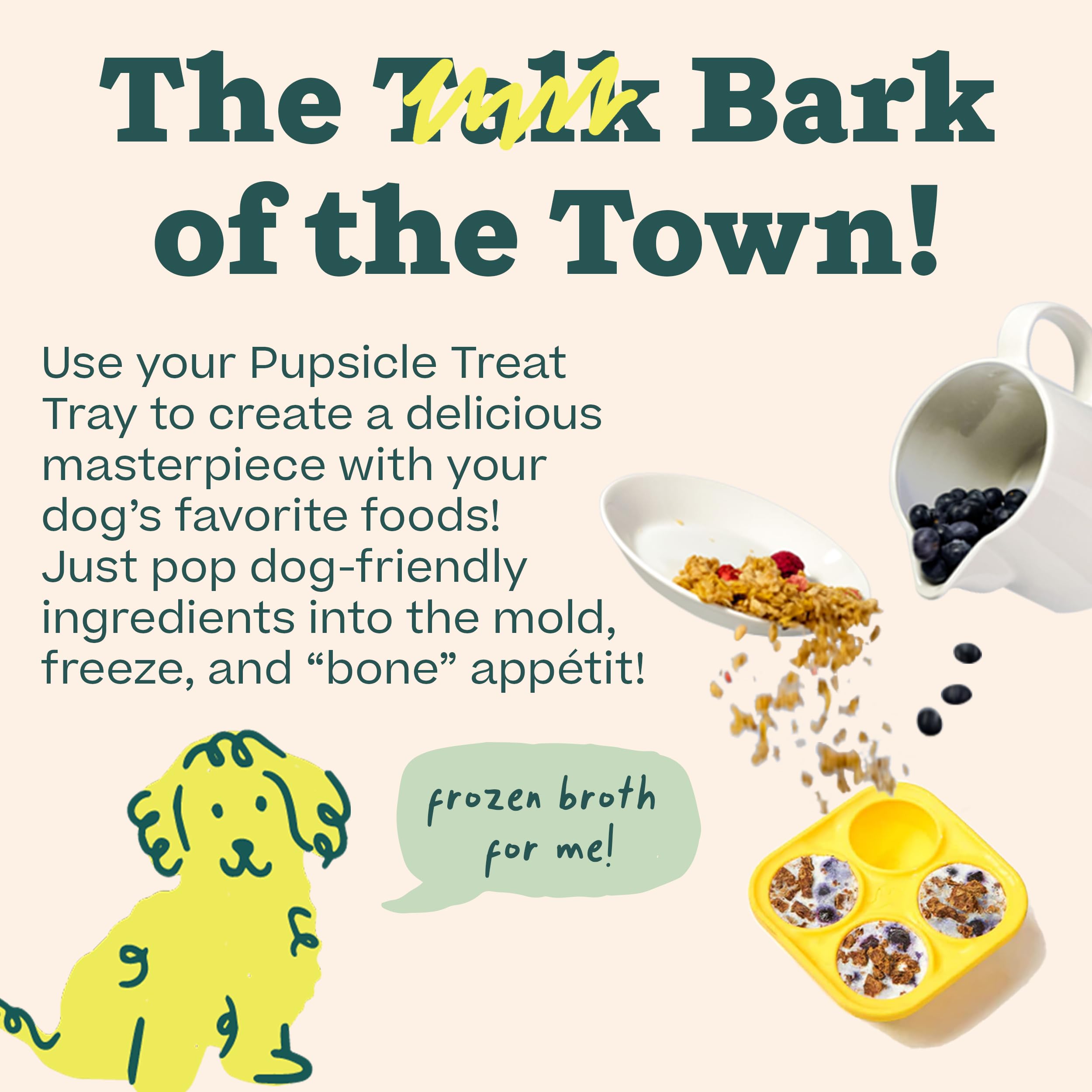 Woof Pupsicle Treat Tray pairs with Pupsicle toy for extended play.