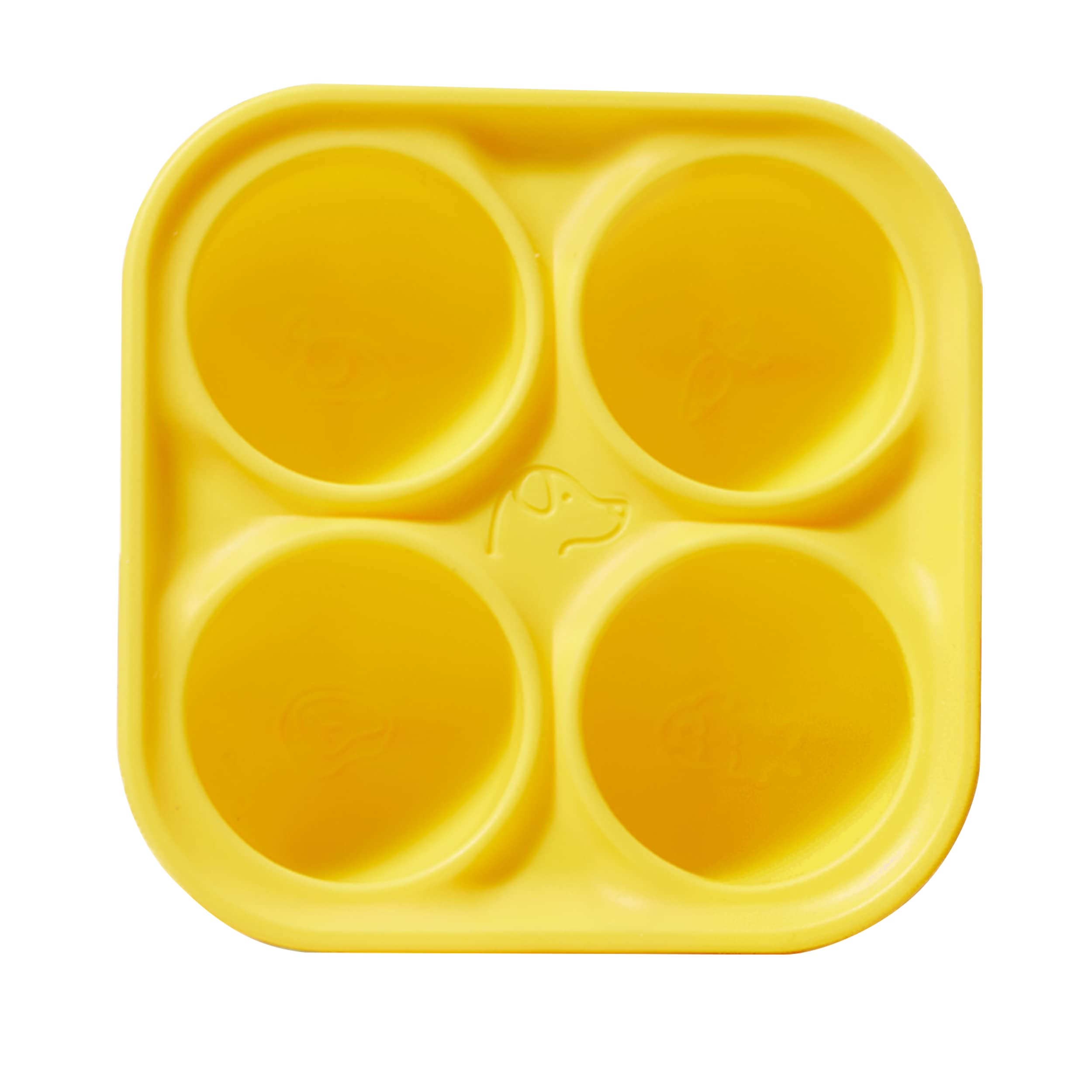 Woof Pupsicle Treat Tray XL for 75lbs dogs, durable silicone for frozen treats.
