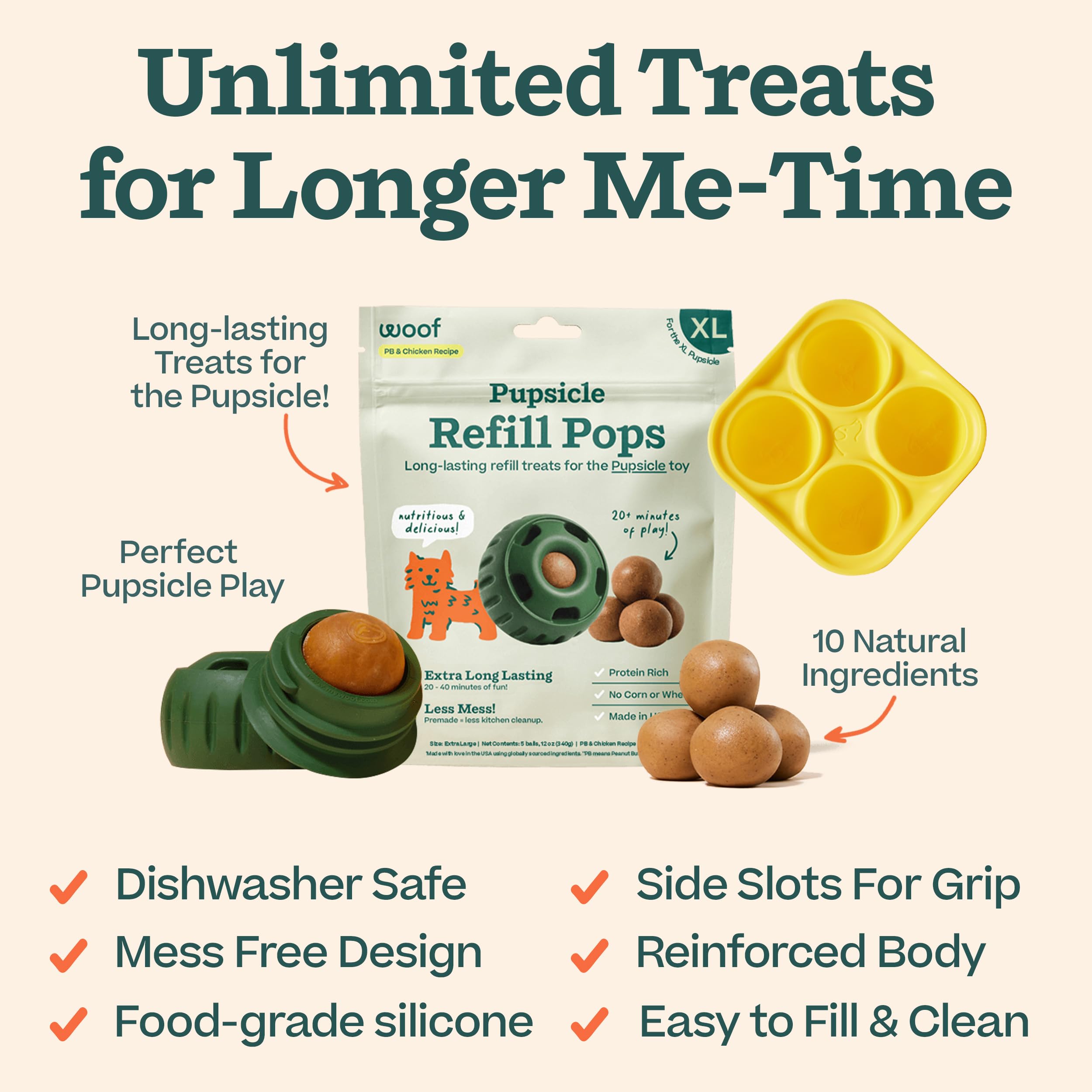 WOOF refill pops let you customize treats with preferred ingredients