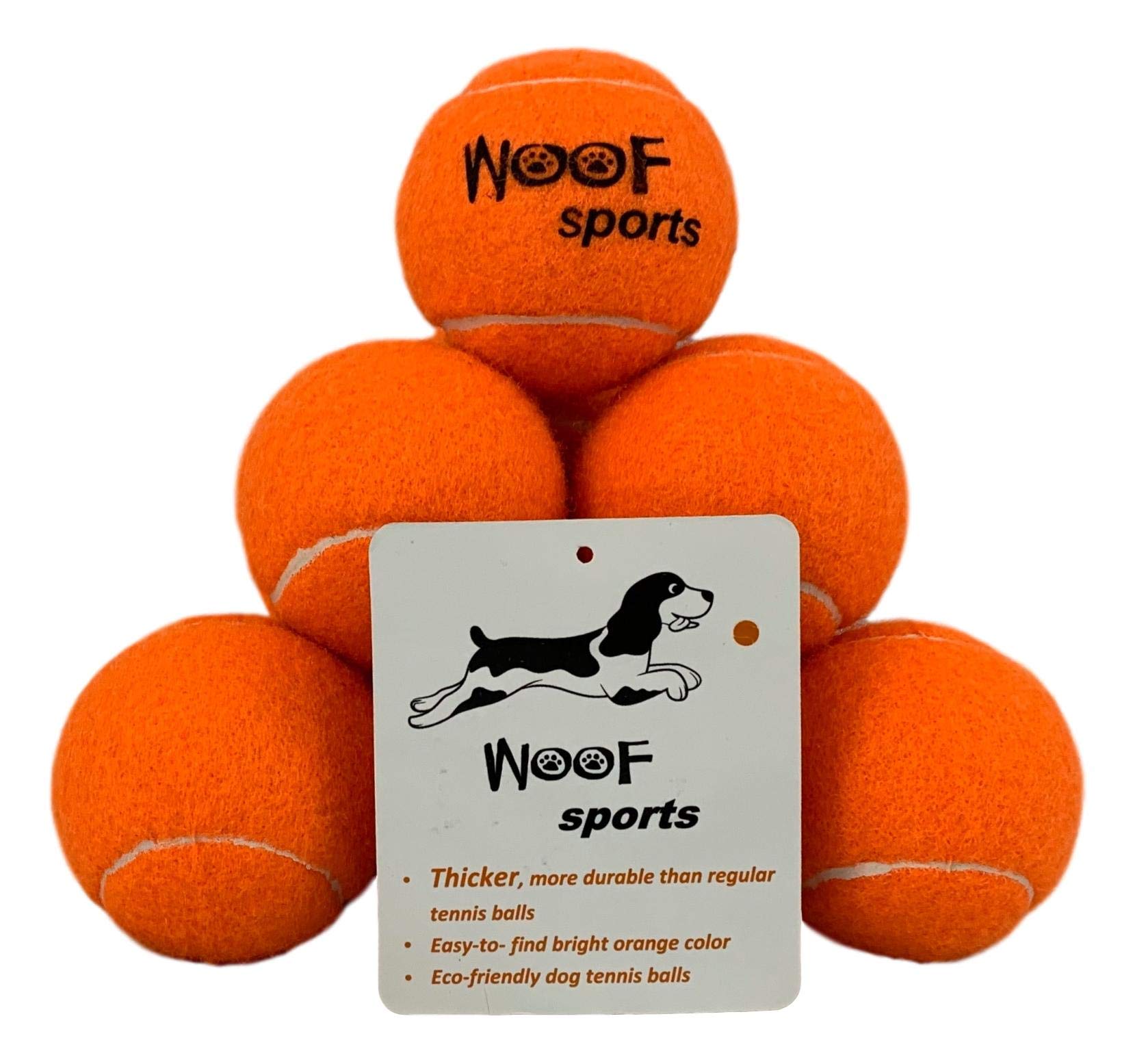 Woof Sports durable dog tennis balls with a thick shell for longer play