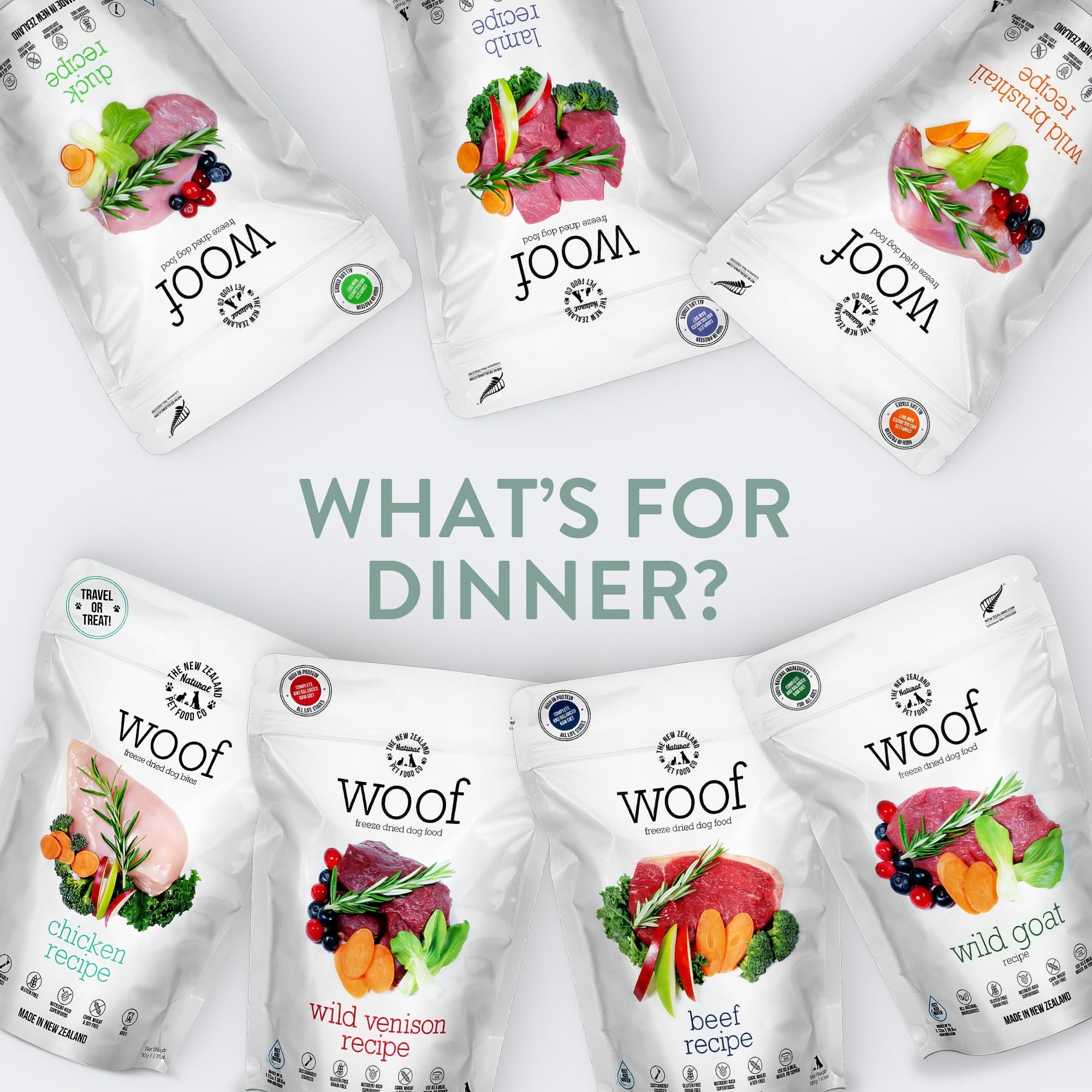 WOOF Wild Goat training-treat hand portion implying a reward during training.