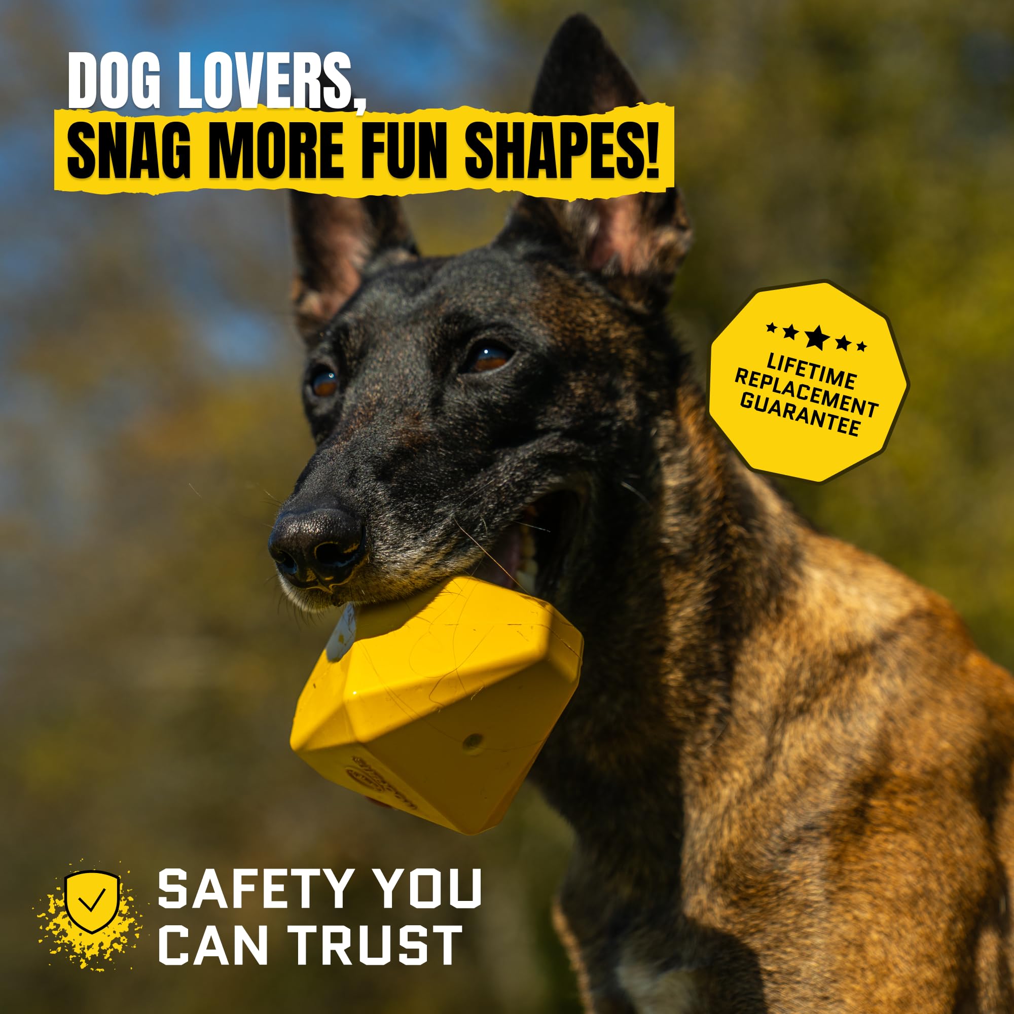 WoofBite Diamond toy in action reduces waste with long-lasting use.