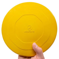 WoofBite indestructible disc in bright yellow for aggressive chewers