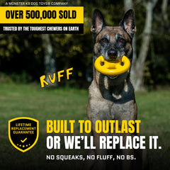 WoofBite Orbit Ring durable natural rubber for safety and longevity