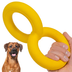 WoofBite Tug Rings in yellow, a durable toy for aggressive chewers.