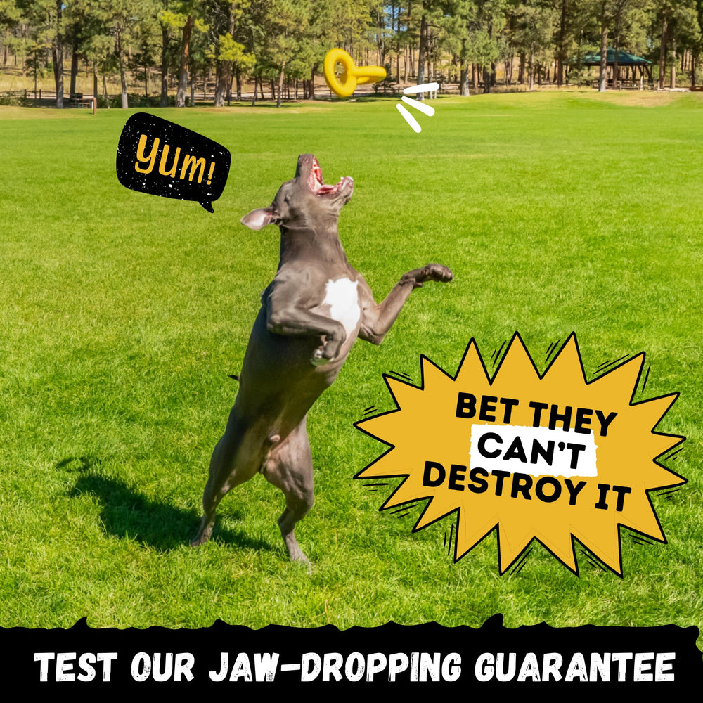 WoofBite Tug Rings made from safe, non-toxic rubber for worry-free chewing.
