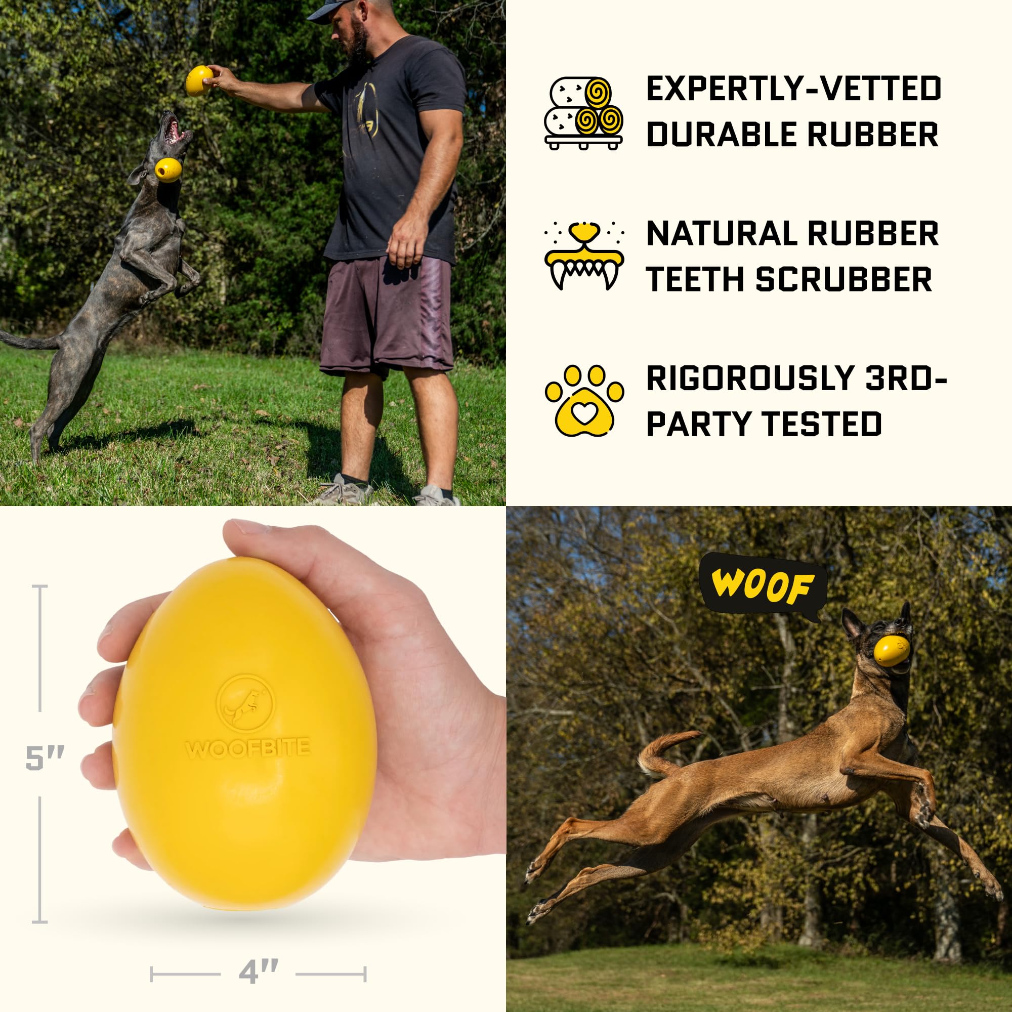 WoofBite wobble toy used for dental-play style interaction