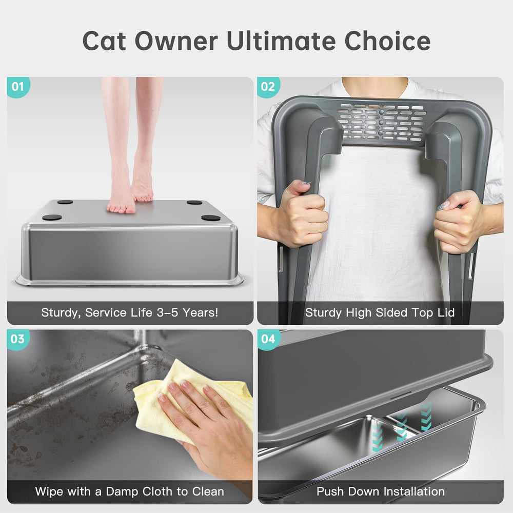 Stainless steel pan cleans easily without lingering odors.