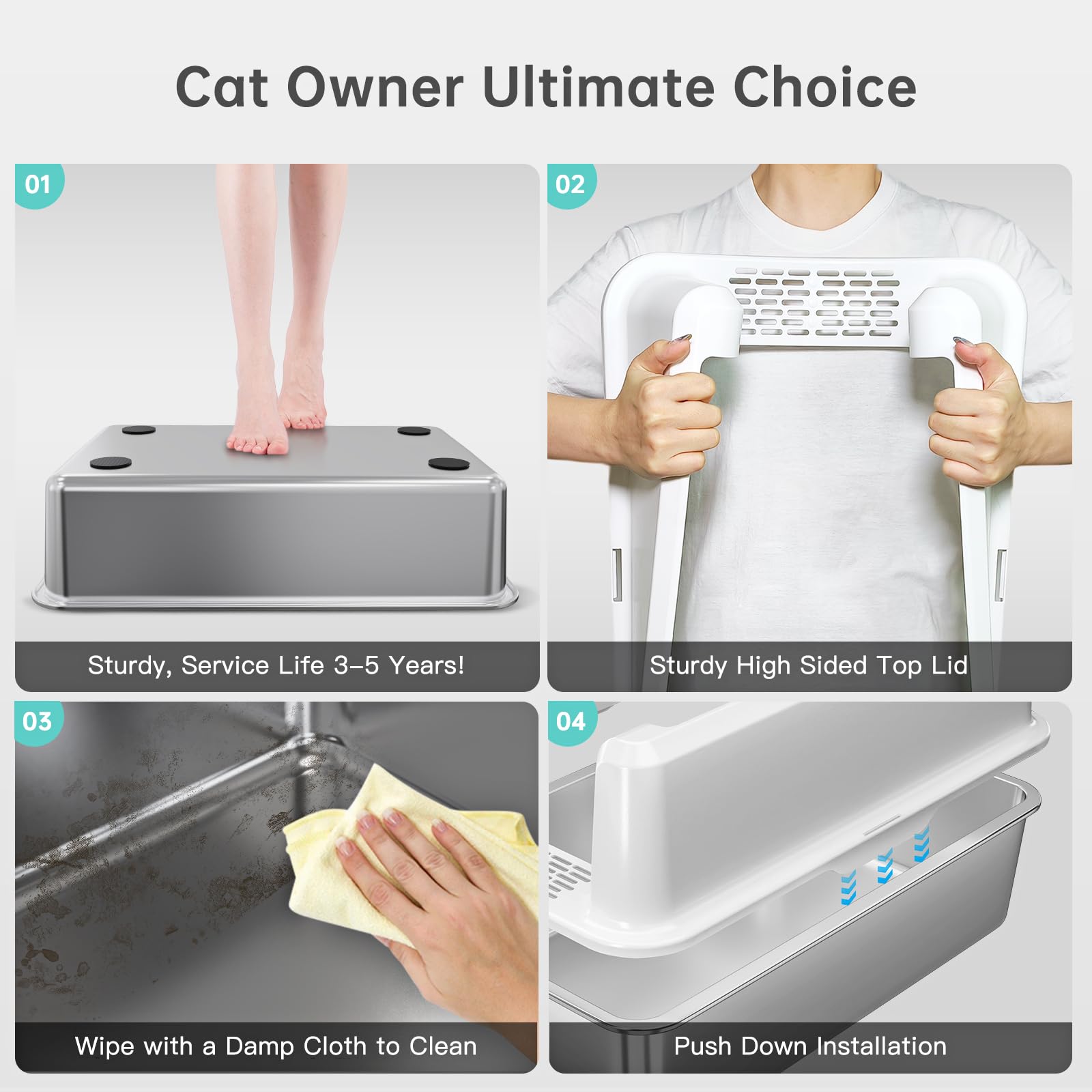 20L litter capacity of WoofiGo stainless steel box with odor control