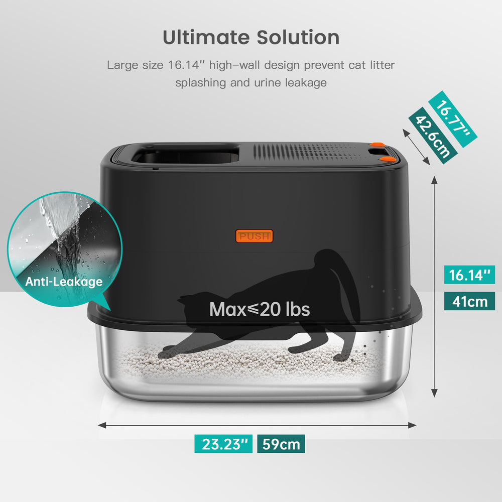 Top-entry design keeps litter contained and paws clean for busy multi-cat homes.