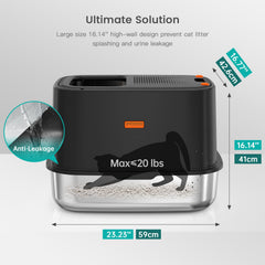 Top-entry design keeps litter contained and paws clean for busy multi-cat homes.