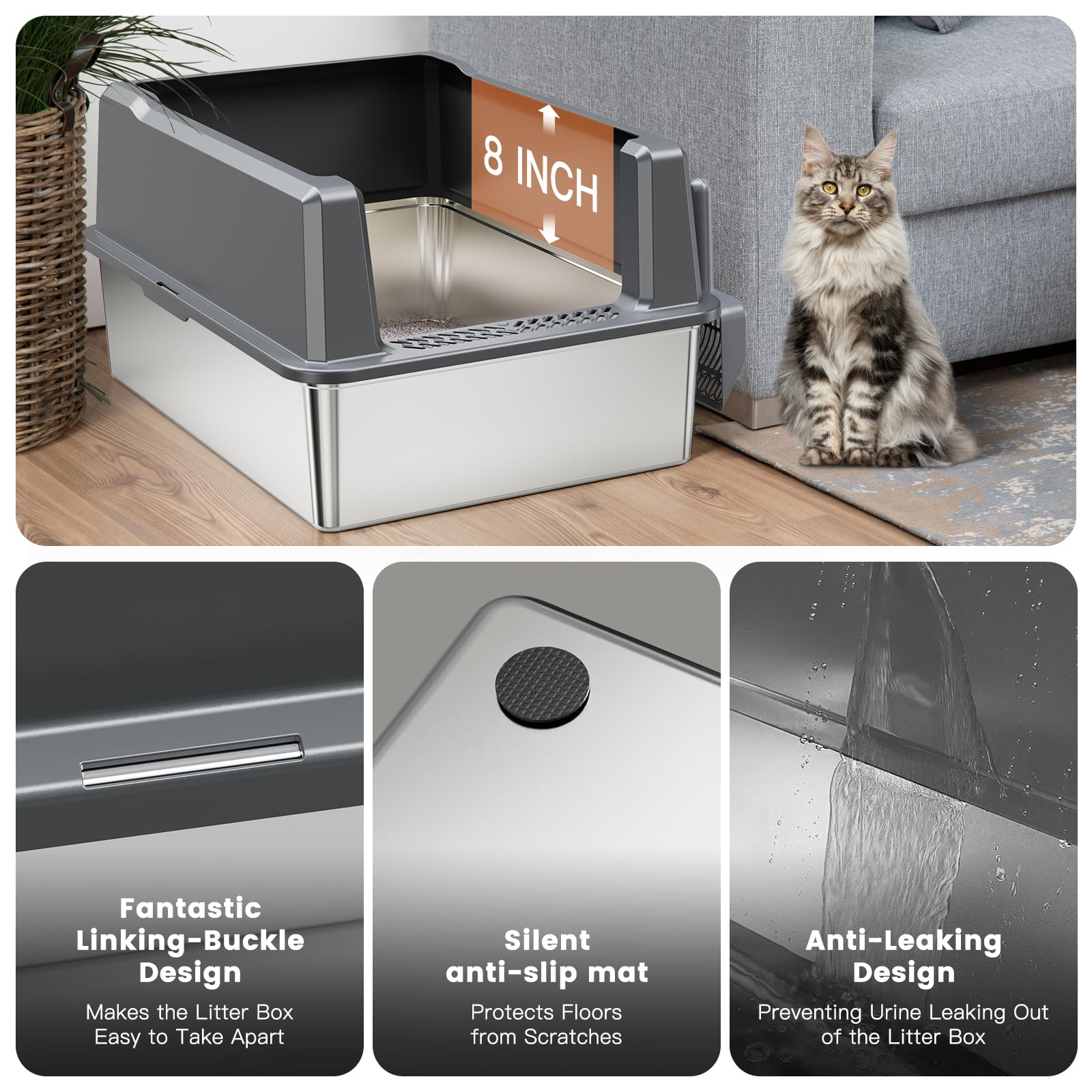 WoofiGo XXL durable stainless steel construction built for long-term use.