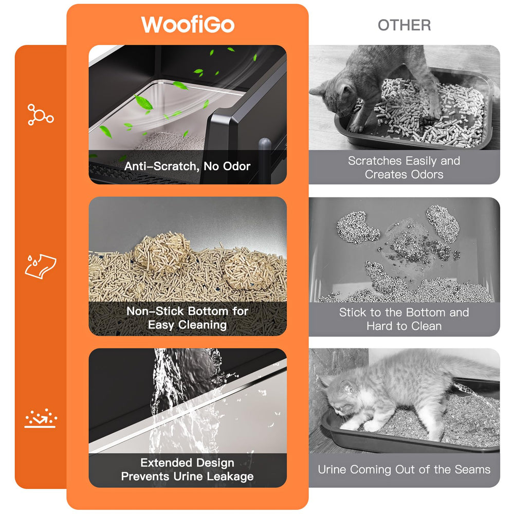WoofiGo XXL odor-resistant stainless steel reduces lingering smells.