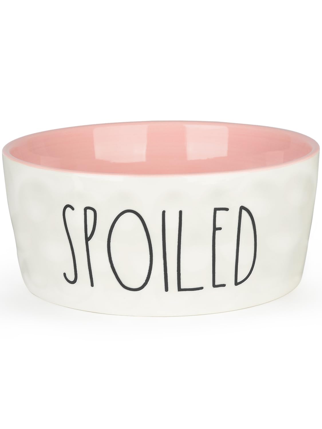 WoofinPets 70oz ceramic bowl full capacity for meals and water.