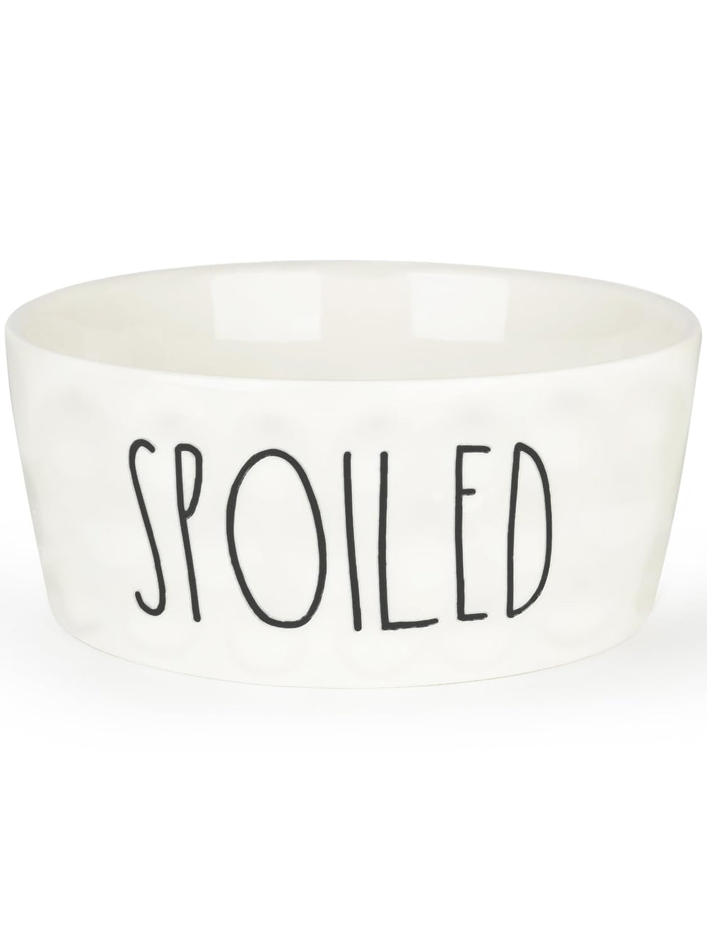 WoofinPets 70oz ceramic dog bowl with 8-inch diameter, ample meal and water capacity.
