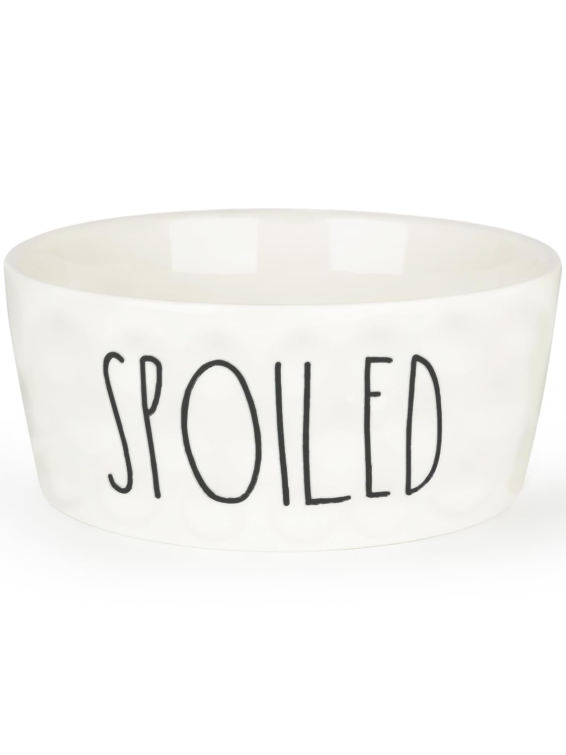 WoofinPets 70oz ceramic dog bowl with 8-inch diameter, ample meal and water capacity.