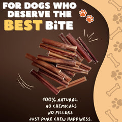 Woofley's 4-5 inch bully sticks pack offering extended chewing sessions.