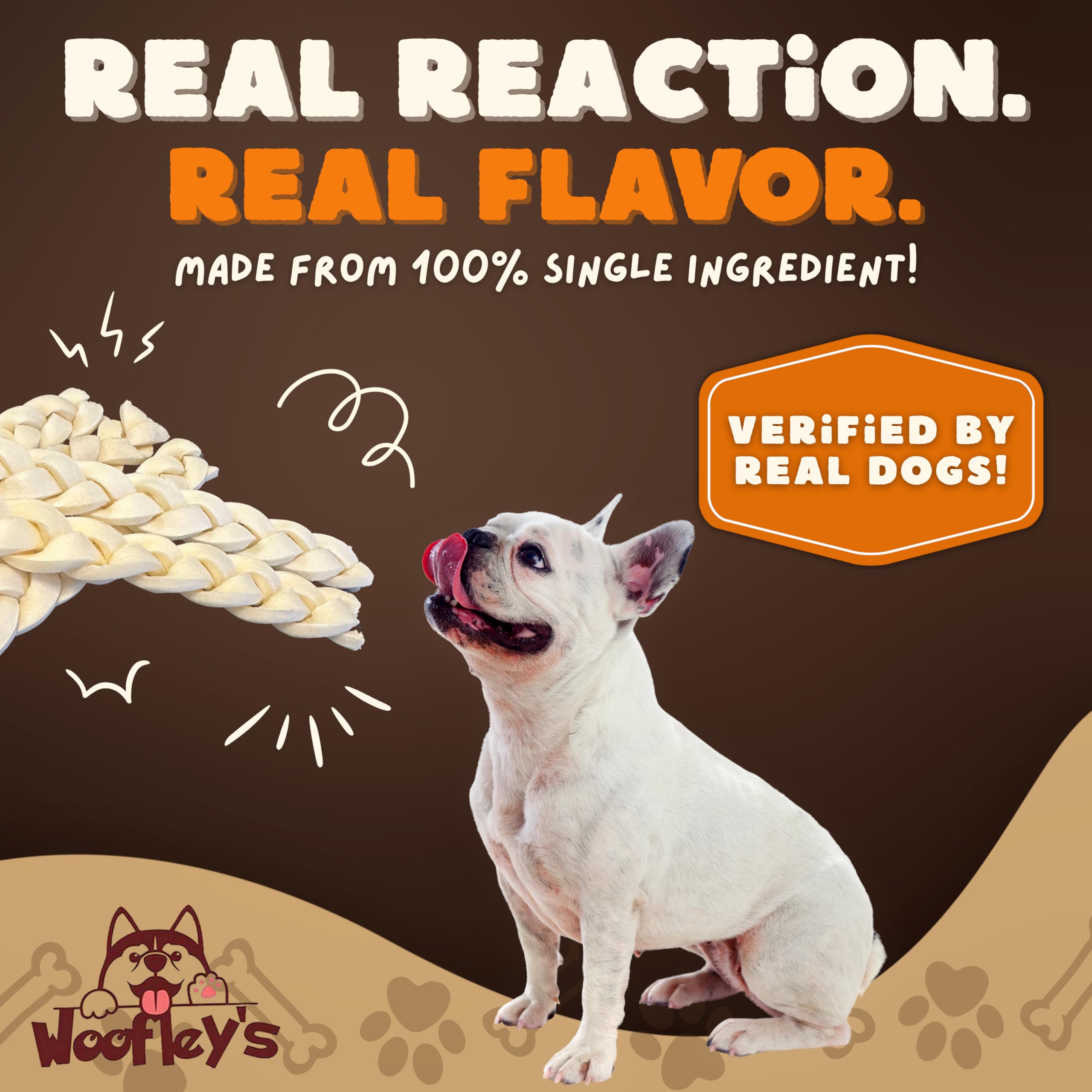 Woofley's 50-count pack label for bulk purchase.