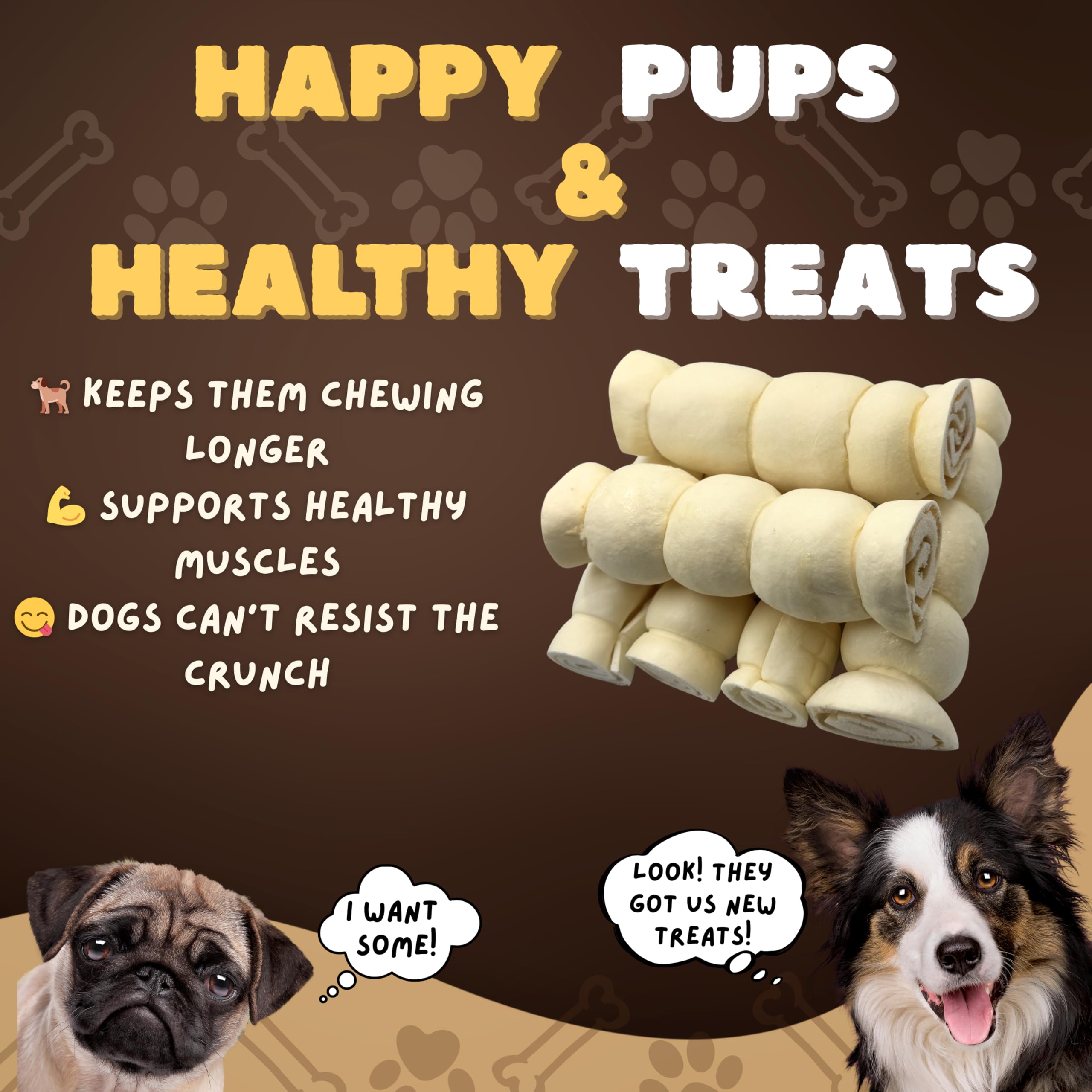 Woofley's Cheek Roll close-up texture emphasizes natural chew surface.