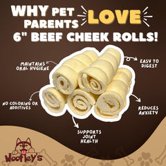 Woofley's buffalo beef cheek roll dog chew in action promotes mental engagement.
