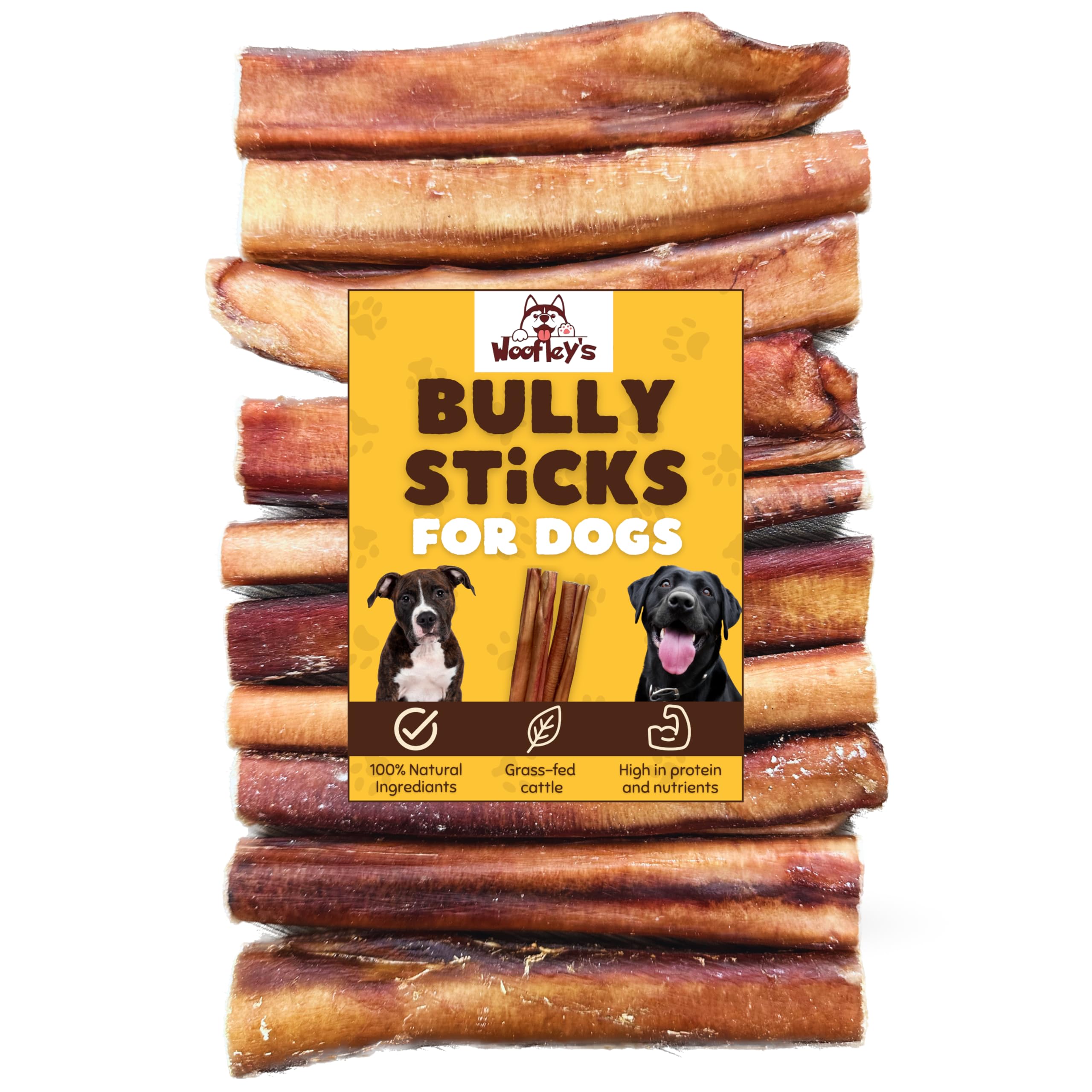 Woofley's buffalo bully stick 6in jumbo for dogs keeps them busy and entertained.
