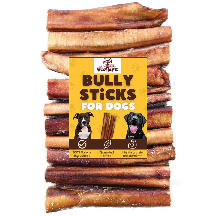 Woofley's buffalo bully stick 6in jumbo for dogs keeps them busy and entertained.