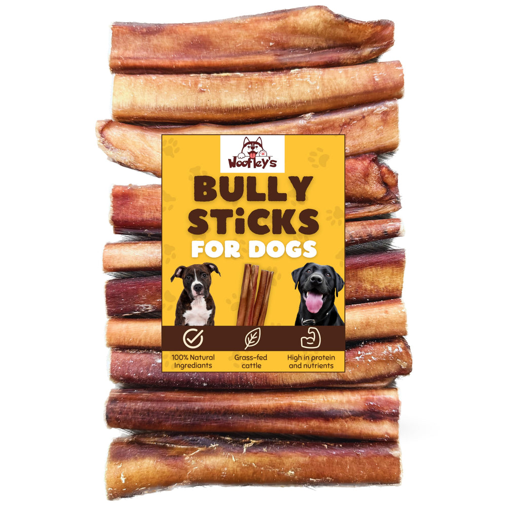 Woofley's buffalo bully stick 6in jumbo for dogs keeps them busy and entertained.