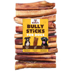 Woofley's buffalo bully stick 6in jumbo for dogs keeps them busy and entertained.