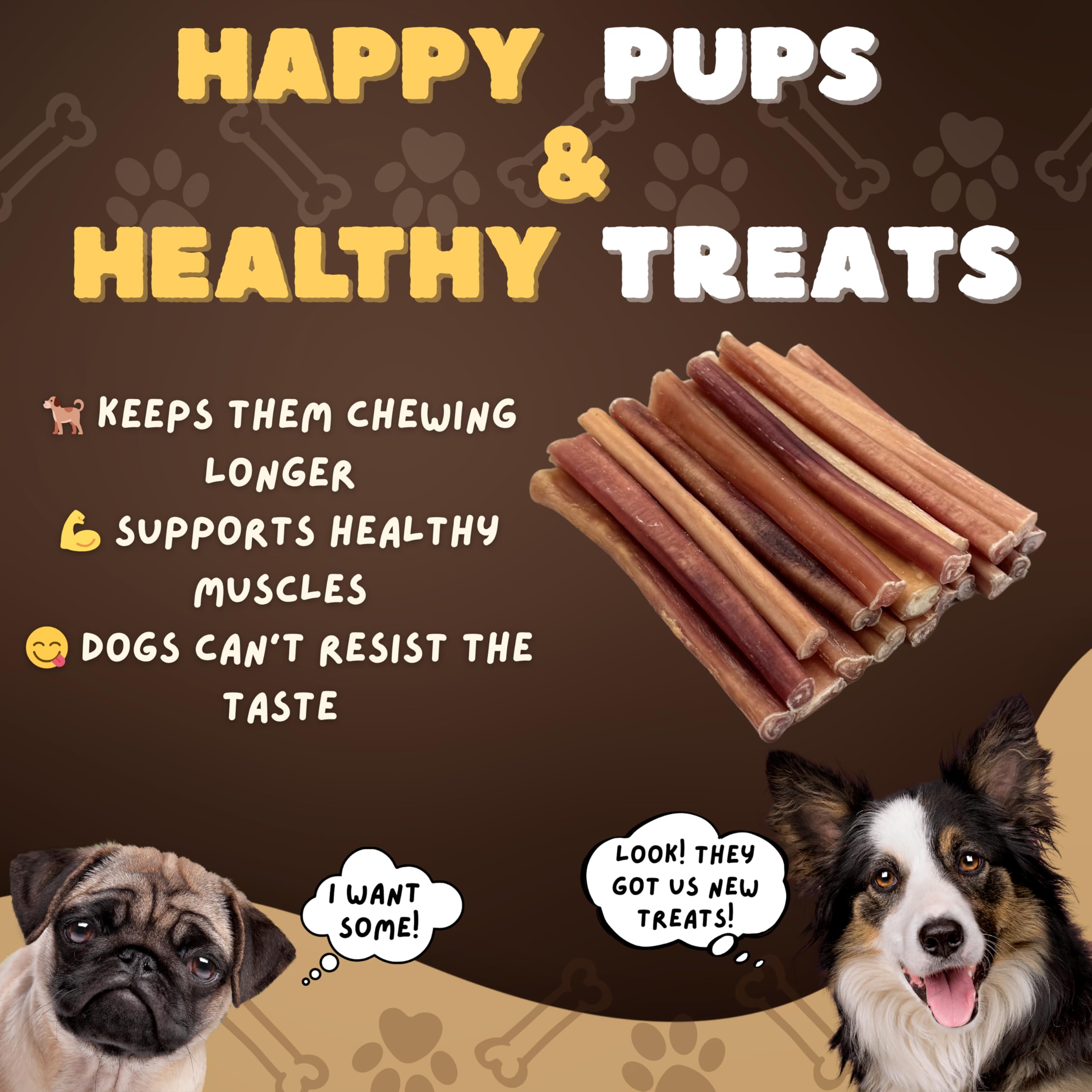 Woofley's buffalo bully stick single-ingredient chew supports easy digestion for dogs.