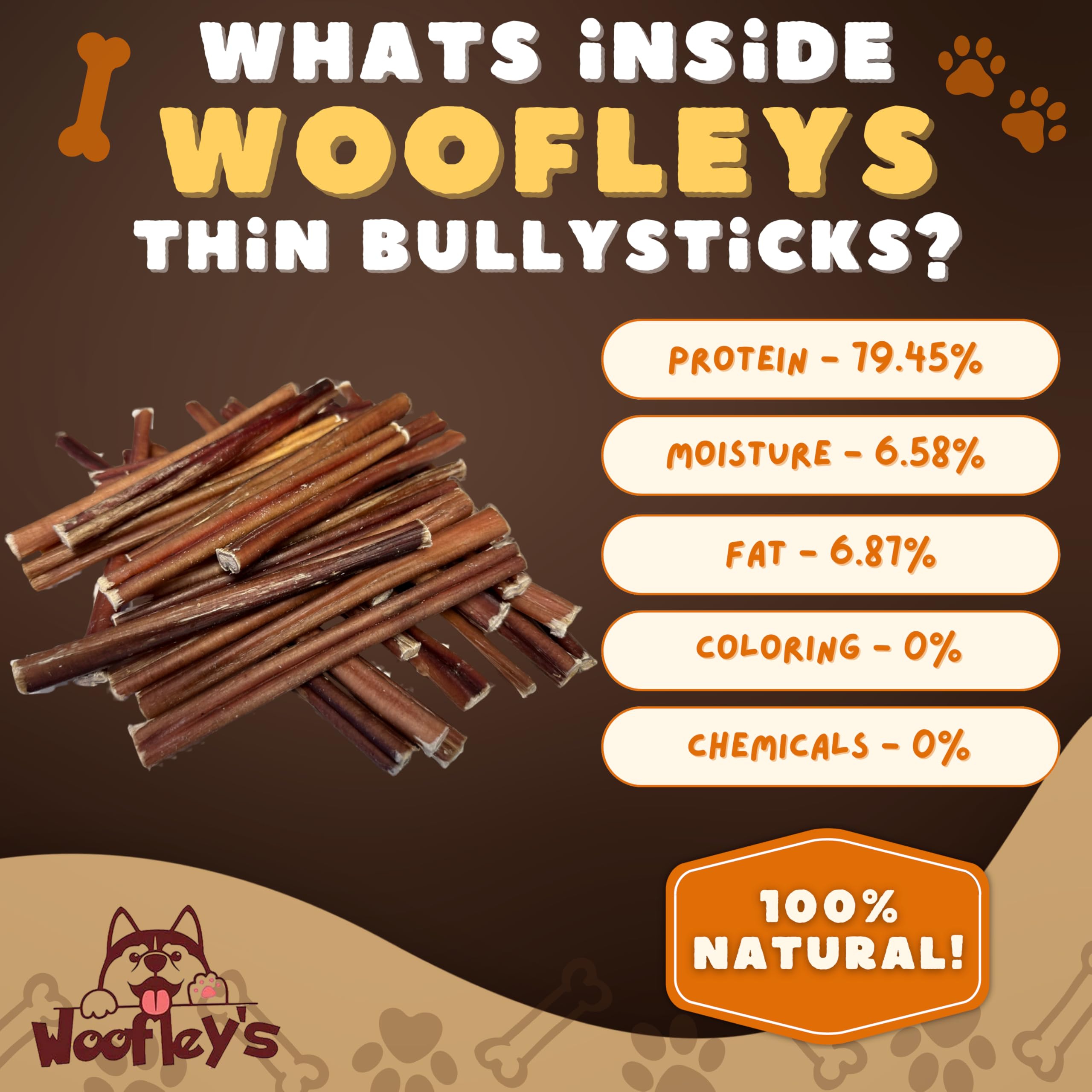 Woofley's bully sticks offer long-lasting canine entertainment.
