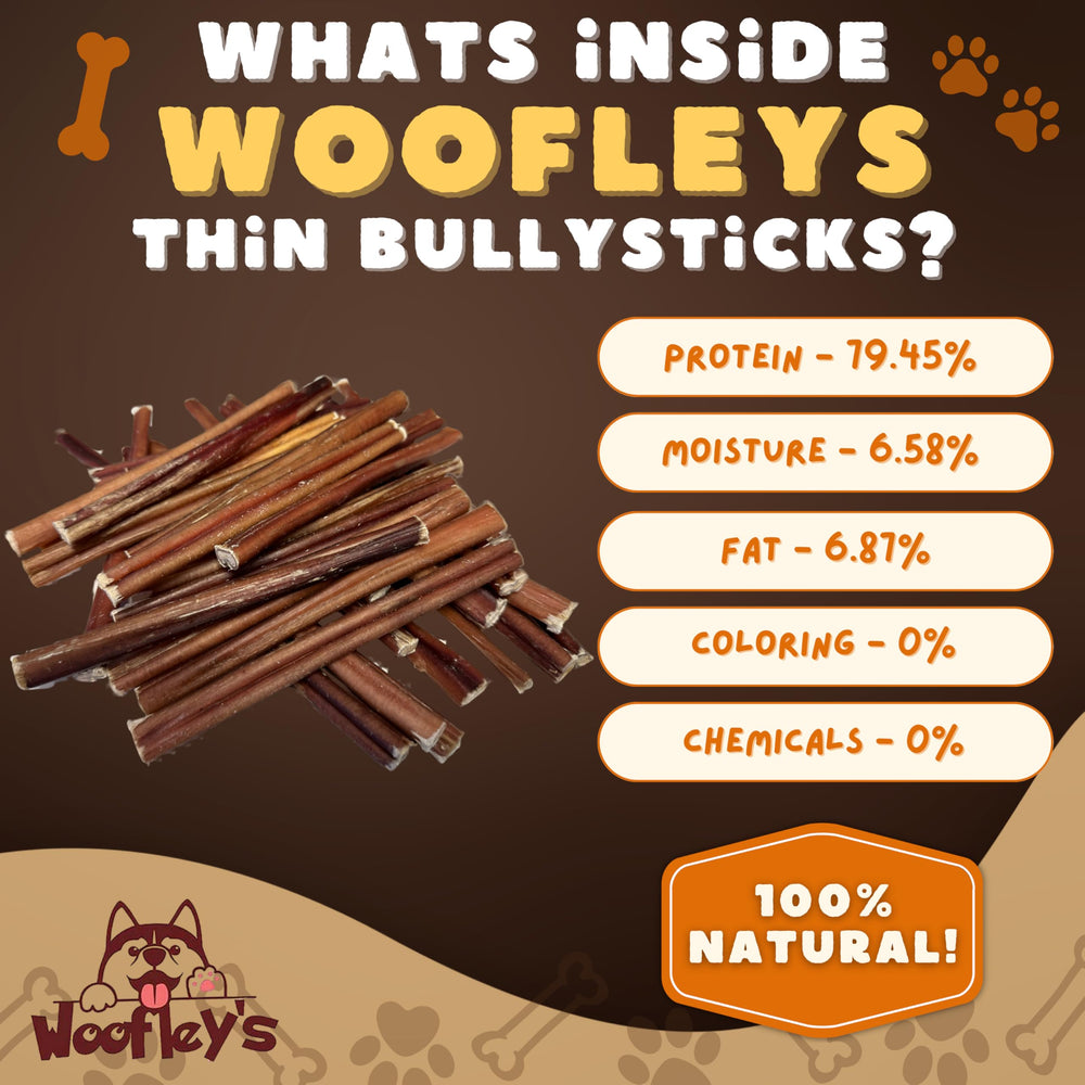 Woofley's bully sticks offer long-lasting canine entertainment.