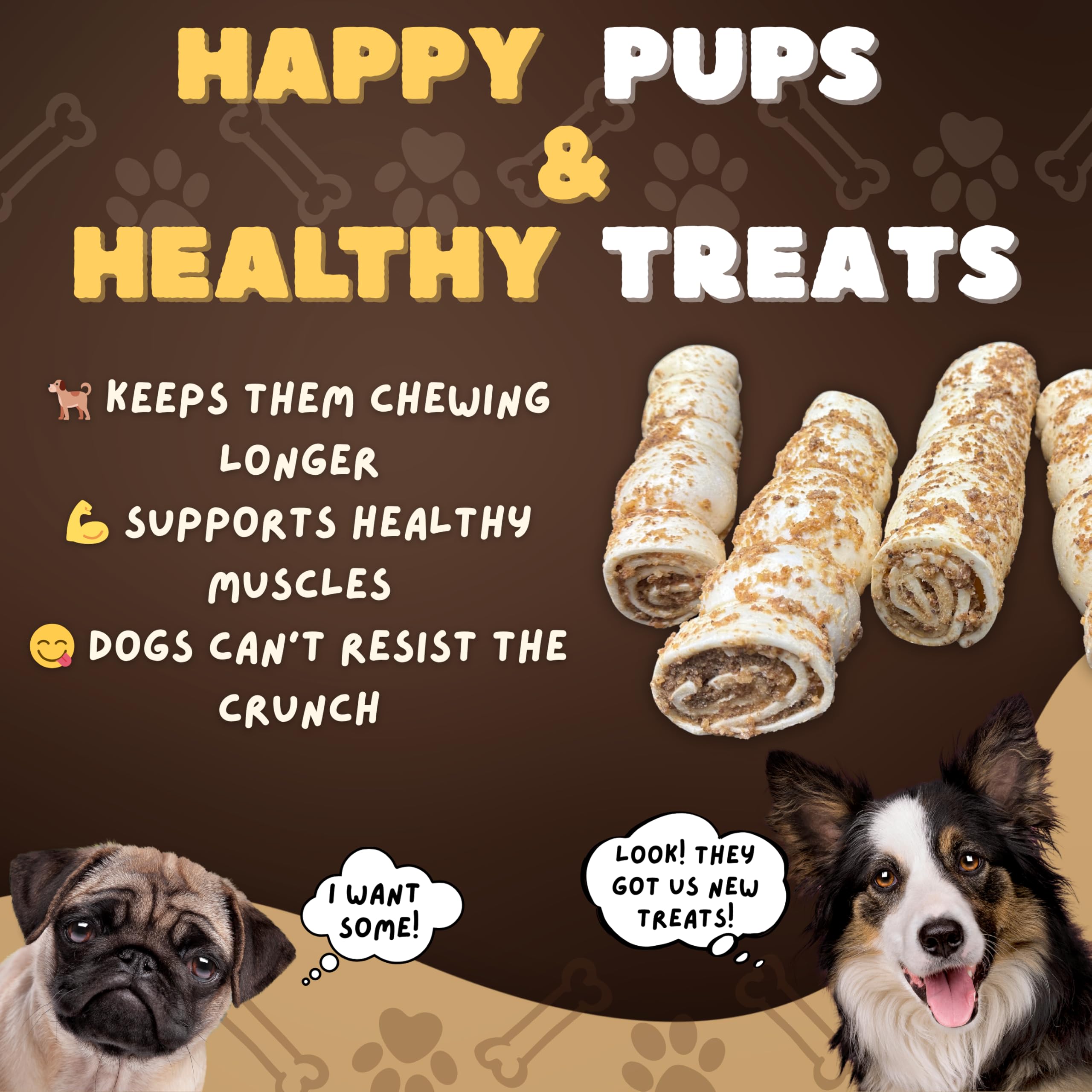Available in 5-6 and 10-12 inch sizes to fit small to large dogs.