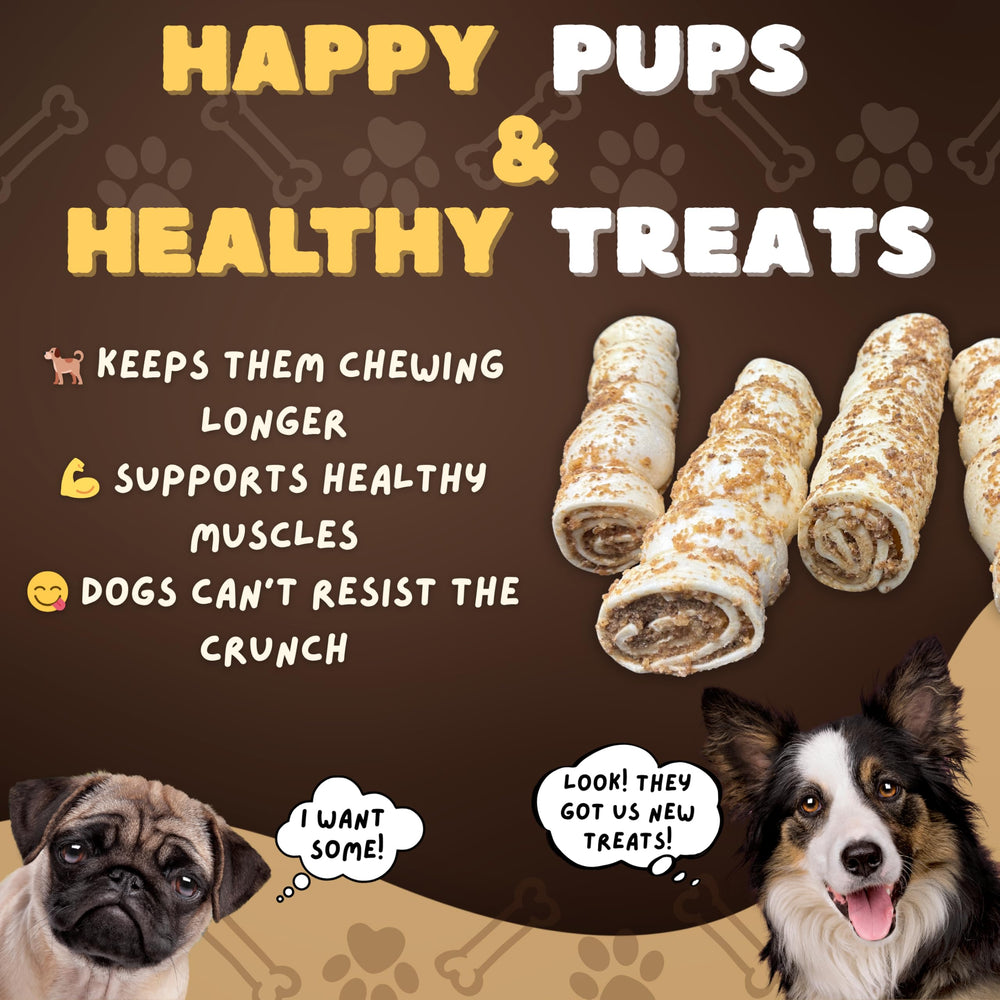 Available in 5-6 and 10-12 inch sizes to fit small to large dogs.