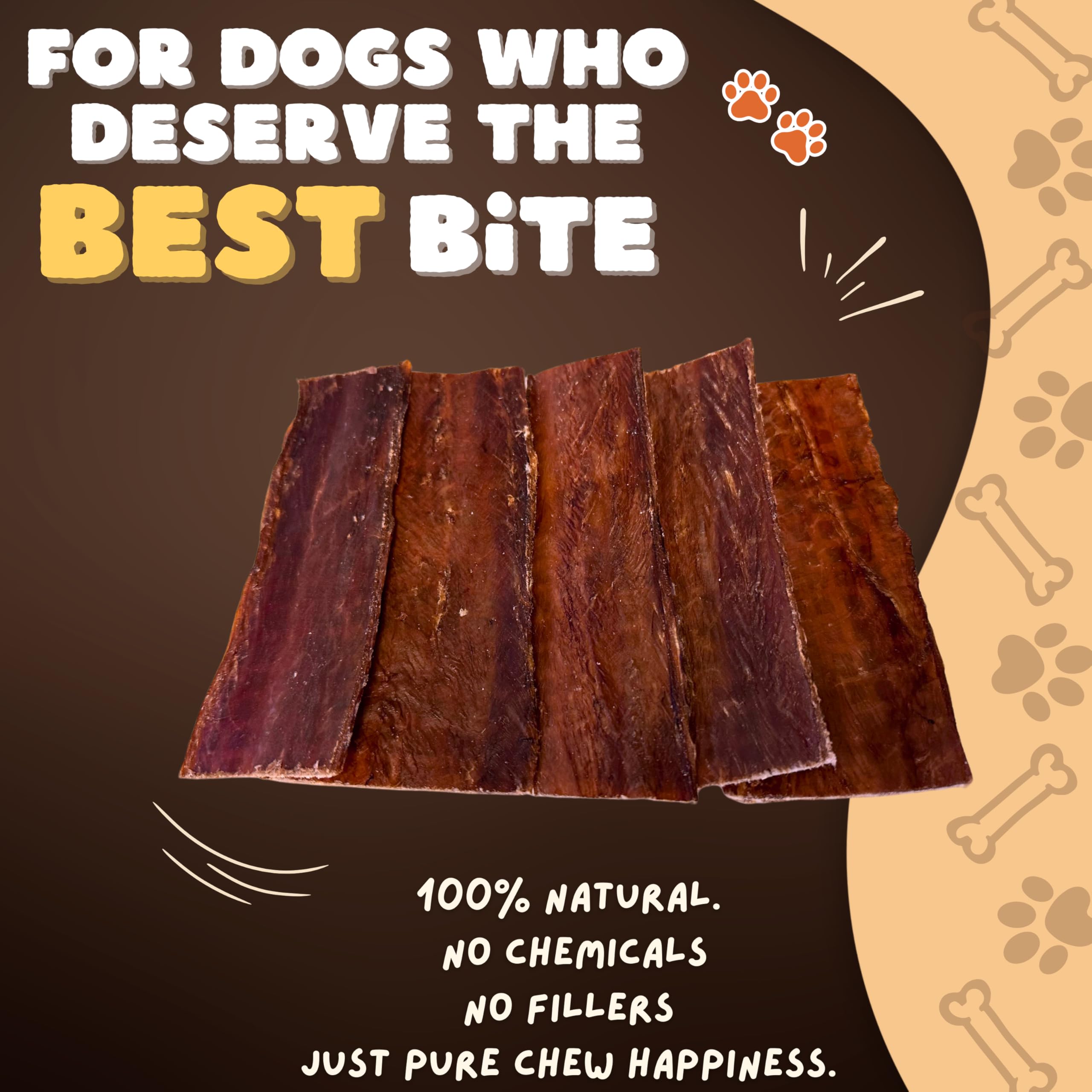 Woofley's Esophagus Jerky during a long chew session with a dog.
