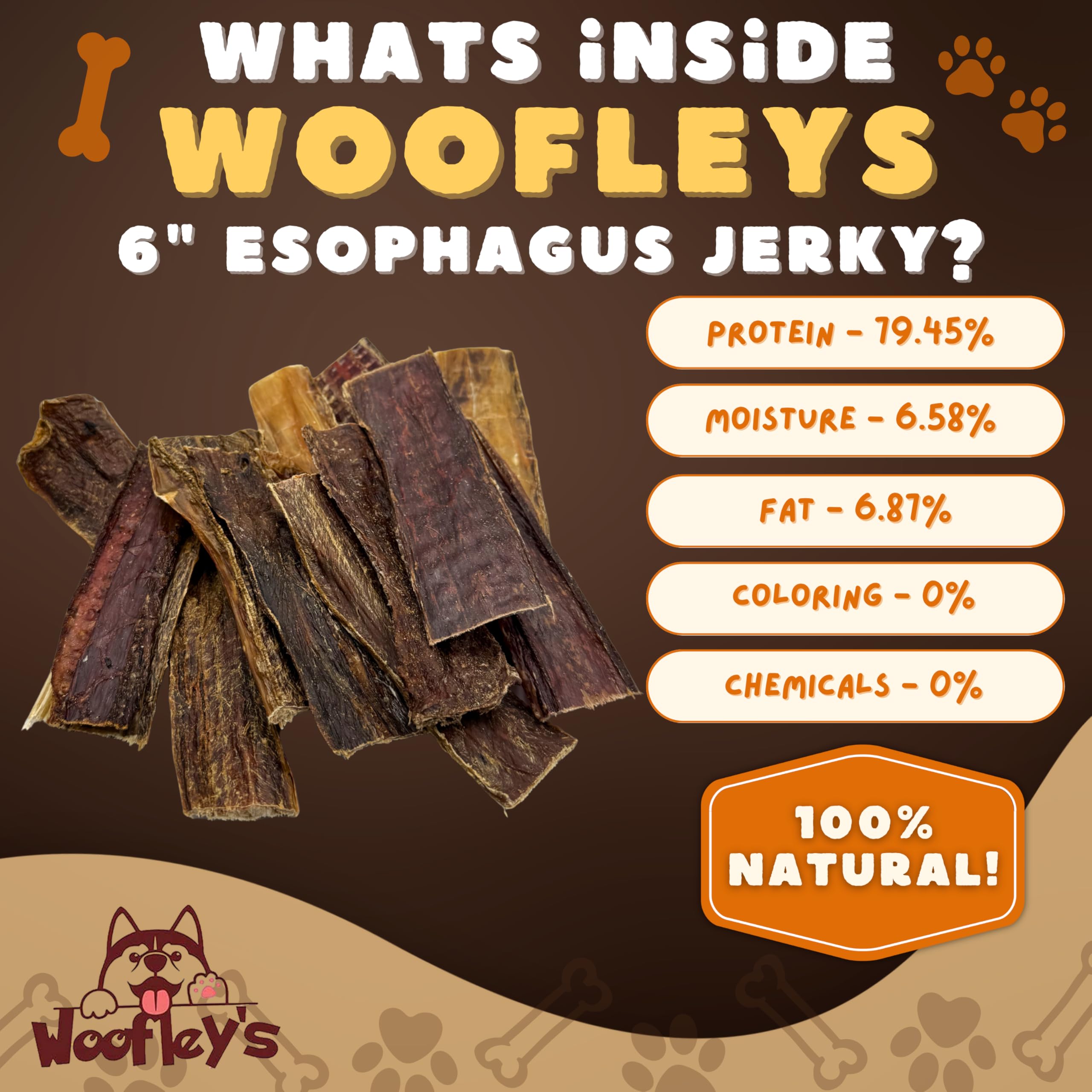 Dog enjoying Woofley's Esophagus Jerky during playtime.