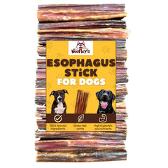 Woofley's Esophagus Stick 1lb package, durable chew for extended play sessions.